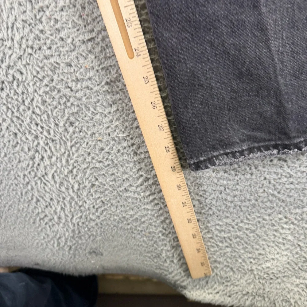 Abercrombie & Fitch Jeans Women 12 Black Denim Straight Button-Fly Dad High-Rise